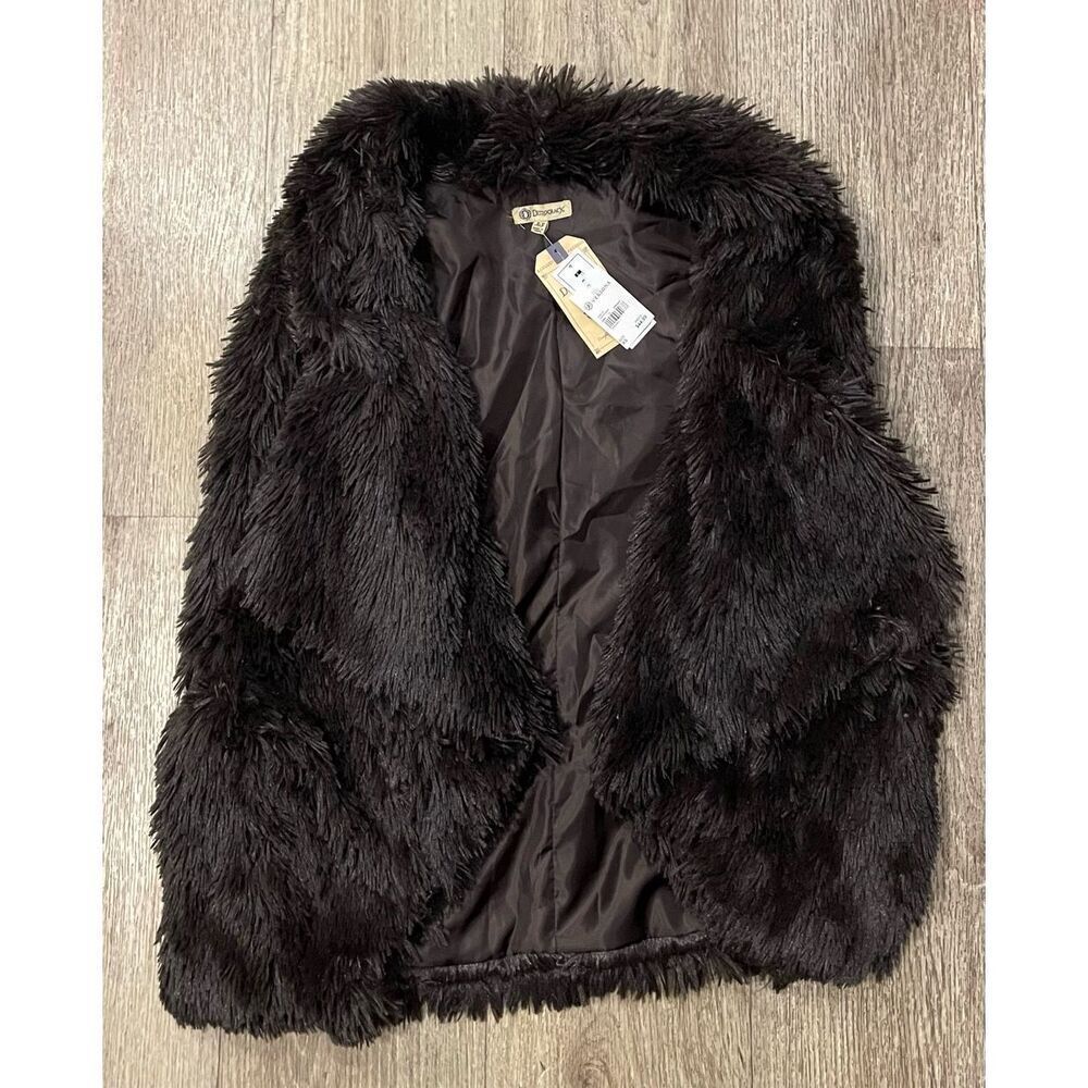 Versona Brown Faux Fur Vest XS New